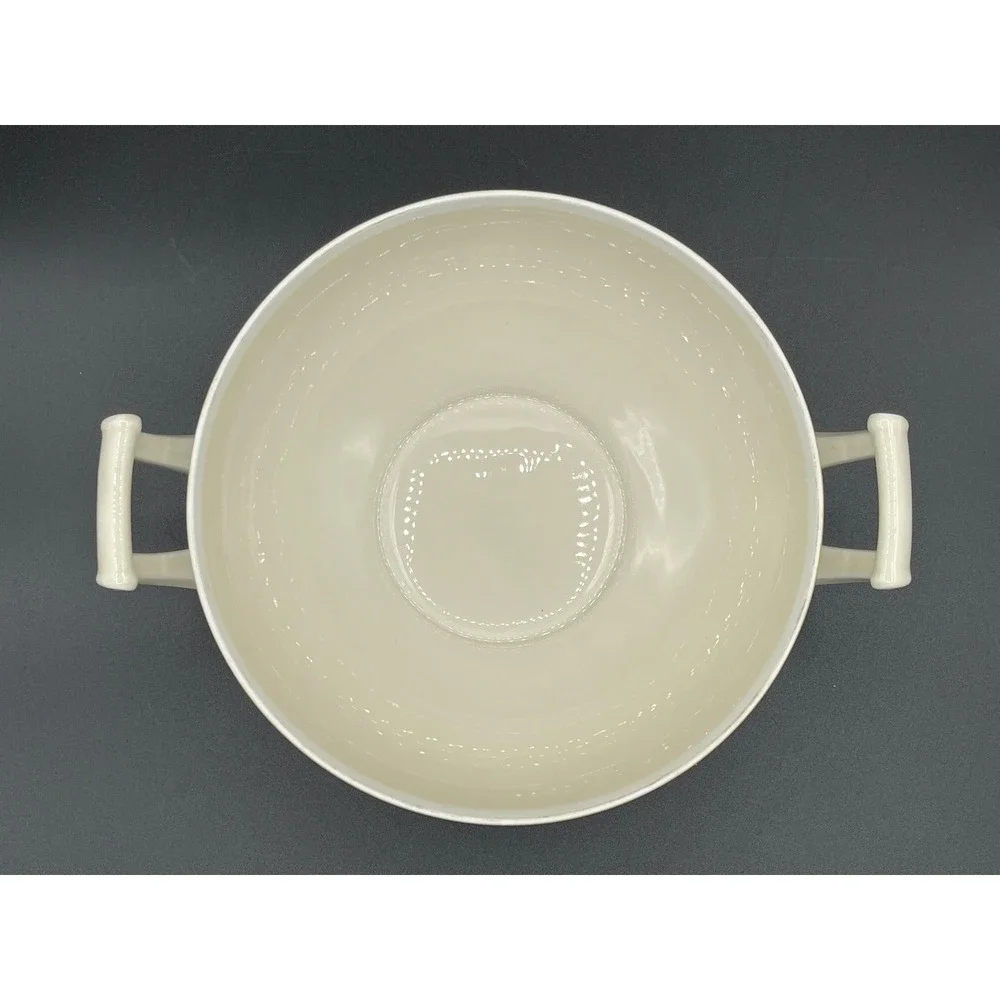 Vtg‎ China Beige Porcelain Soup Tureen Rose Motif Bavaria Tirschenreuth Germany